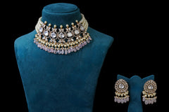 Pink Choker Necklace Set: Elegant Jewelry by Khaitan Jewels