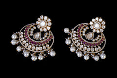 Pink Moti Designer Earrings: Elegant Jewelry by Khaitan Jewels