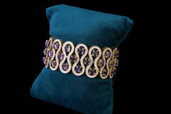 Lavender Gemstone Silver Bracelet By Khaitan Jewels