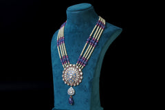Round Meena Pendant: Exquisite 18KT Gold Plated Jewelry by Khaitan Jewels