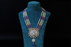 Round Meena Pendant: Exquisite 18KT Gold Plated Jewelry by Khaitan Jewels