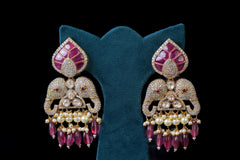 Pink Elephant Necklace: 18KT Gold Plated by Khaitan Jewels