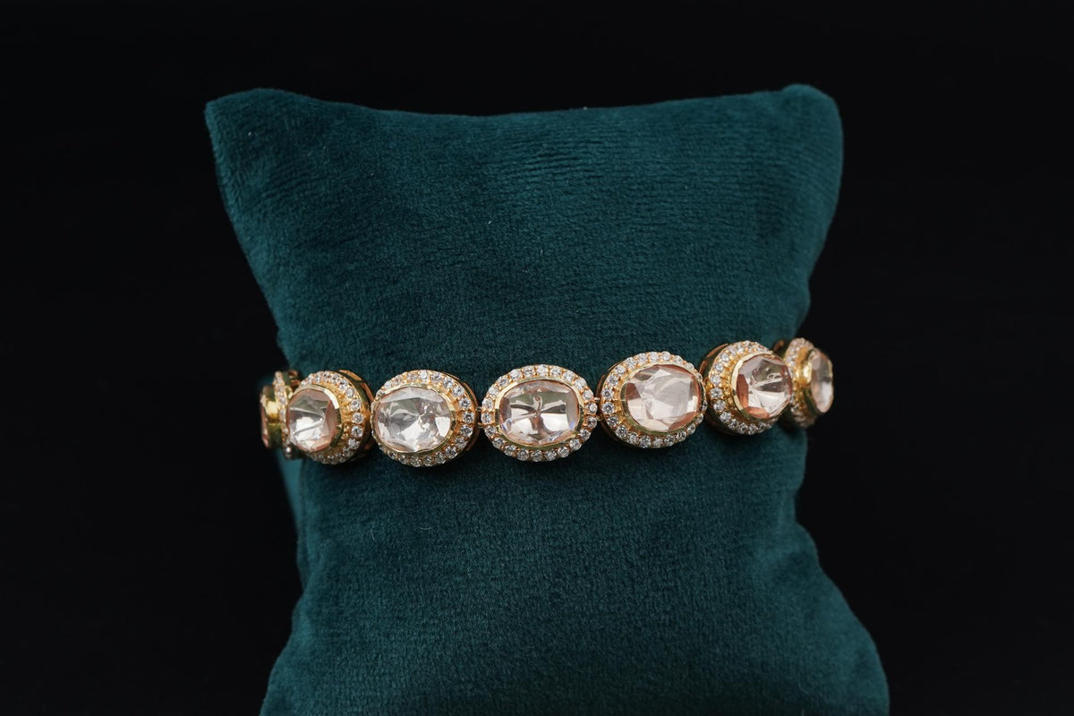 Single Line Polki Bracelet: Exquisite Jewelry by Khaitan Jewels