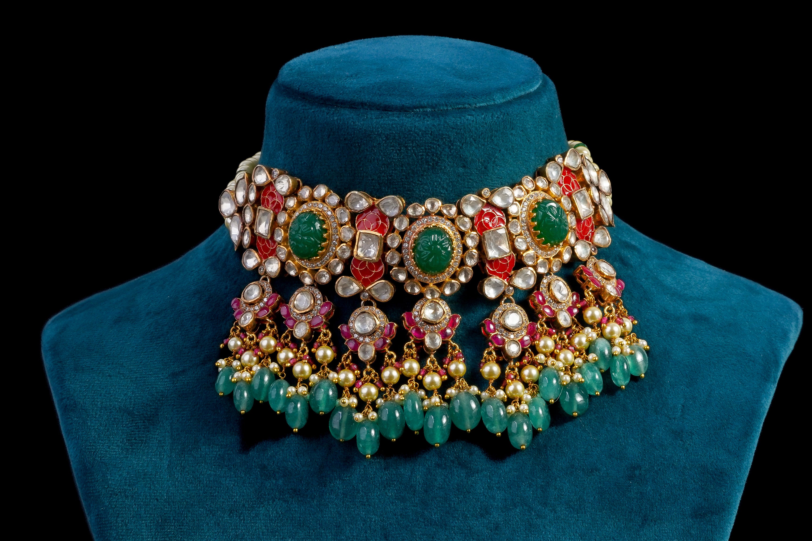 Majestic Kundan Silver Necklace by Khaitan Jewels