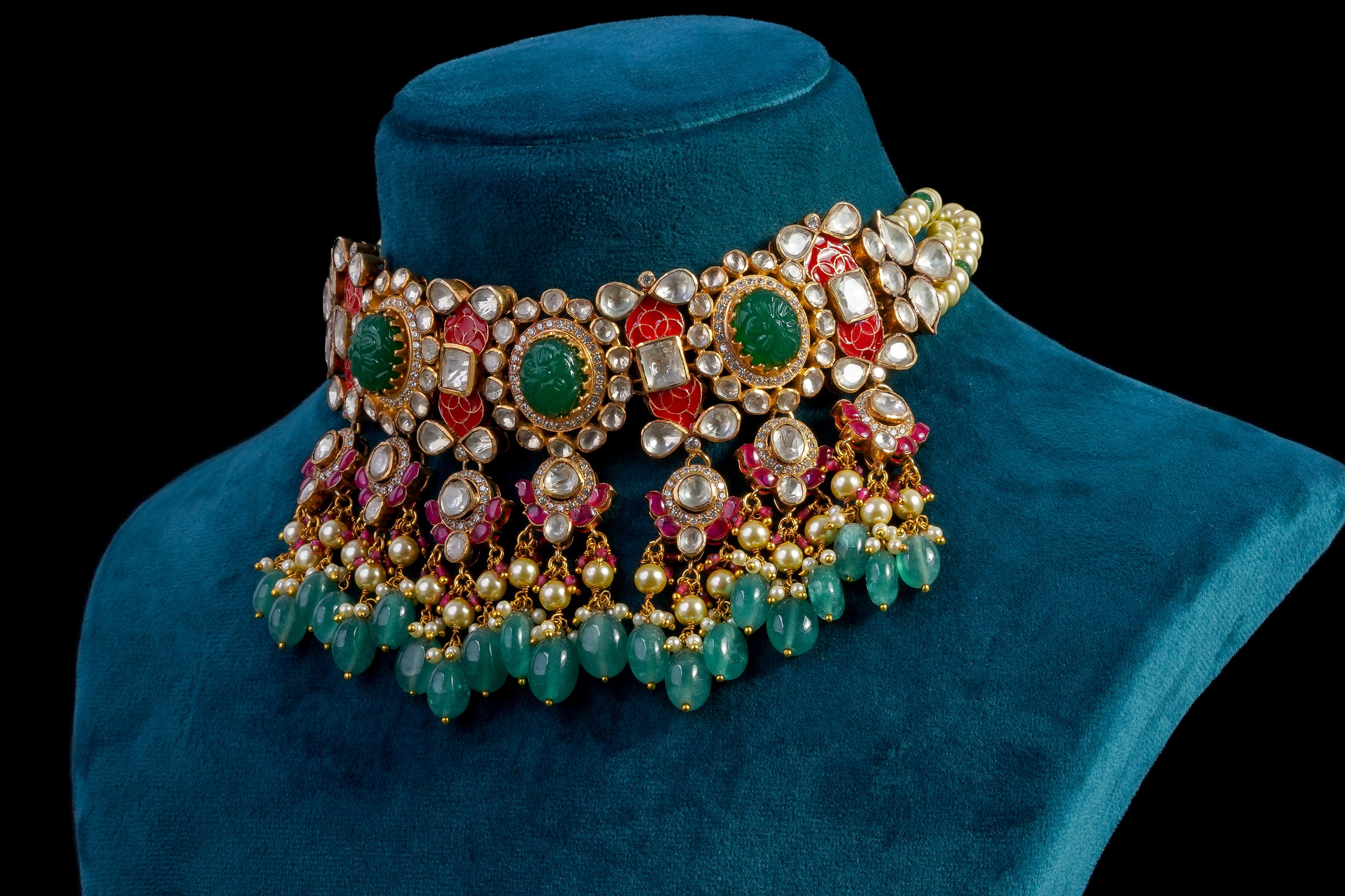 Majestic Kundan Silver Necklace by Khaitan Jewels