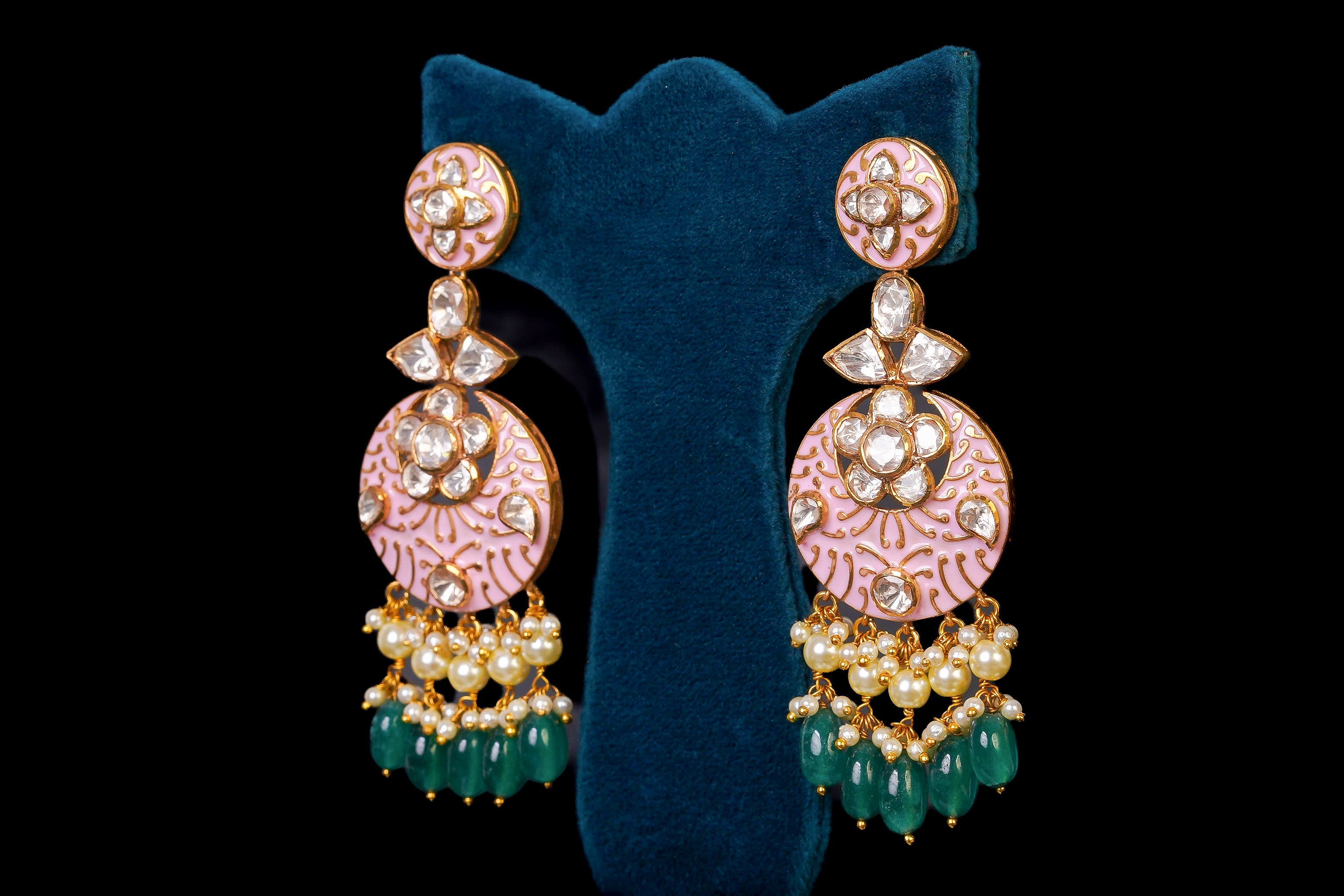 Pink Blushing Beauty Bridal Necklace Set: Exquisite Silver Jewelry by Khaitan Jewels