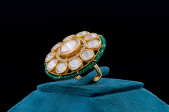 Round Kundan Stone Ring by Khaitan Jewels