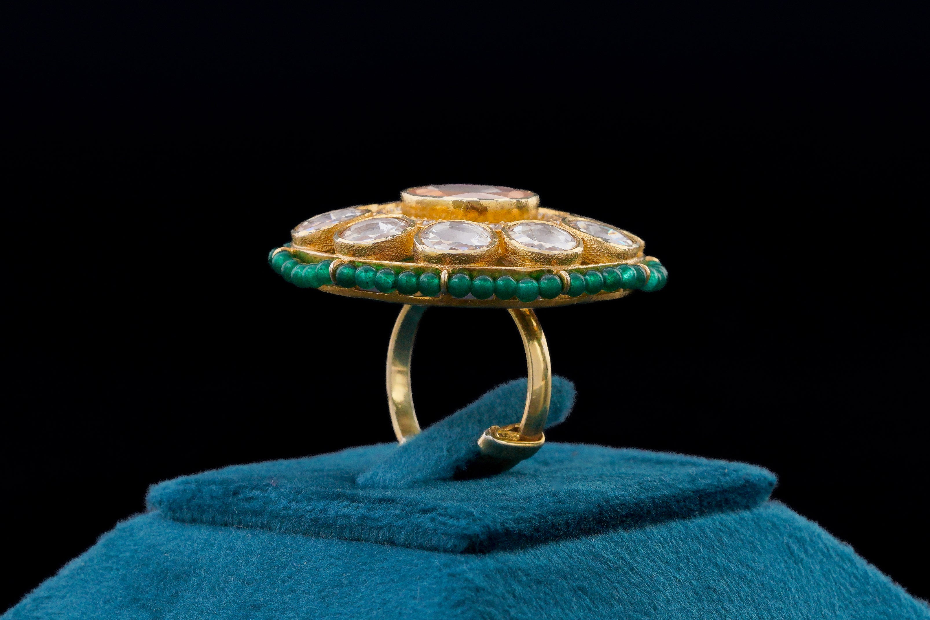 Round Kundan Stone Ring by Khaitan Jewels