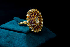 Scarlet Moissanite Silver Ring By Khaitan Jewels