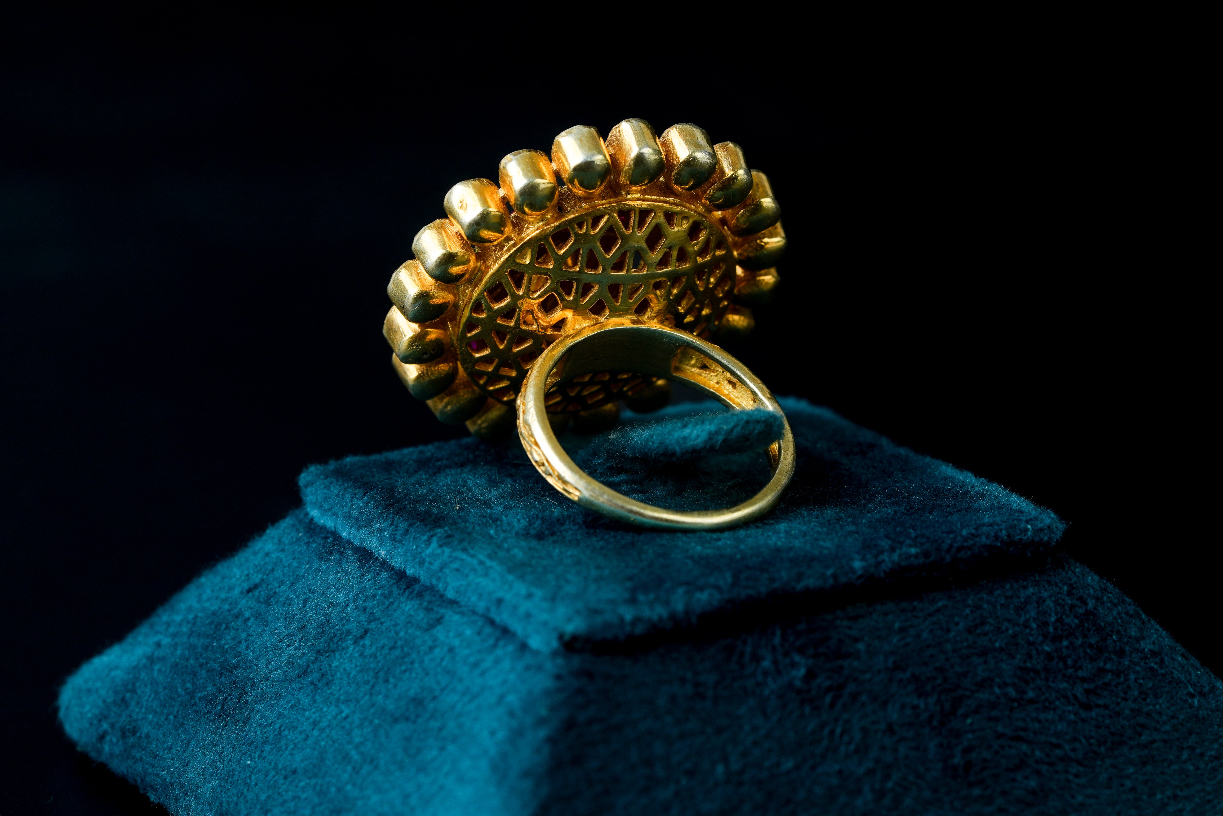Scarlet Moissanite Silver Ring By Khaitan Jewels
