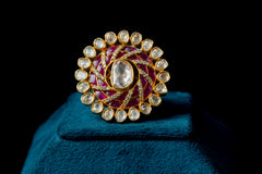 Scarlet Moissanite Silver Ring By Khaitan Jewels
