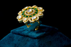 Luxurious Verdant Love Ring: Elegant Silver Jewelry by Khaitan Jewels