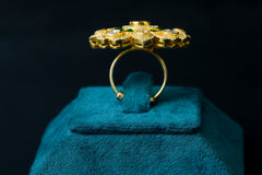 Luxurious Verdant Love Ring: Elegant Silver Jewelry by Khaitan Jewels
