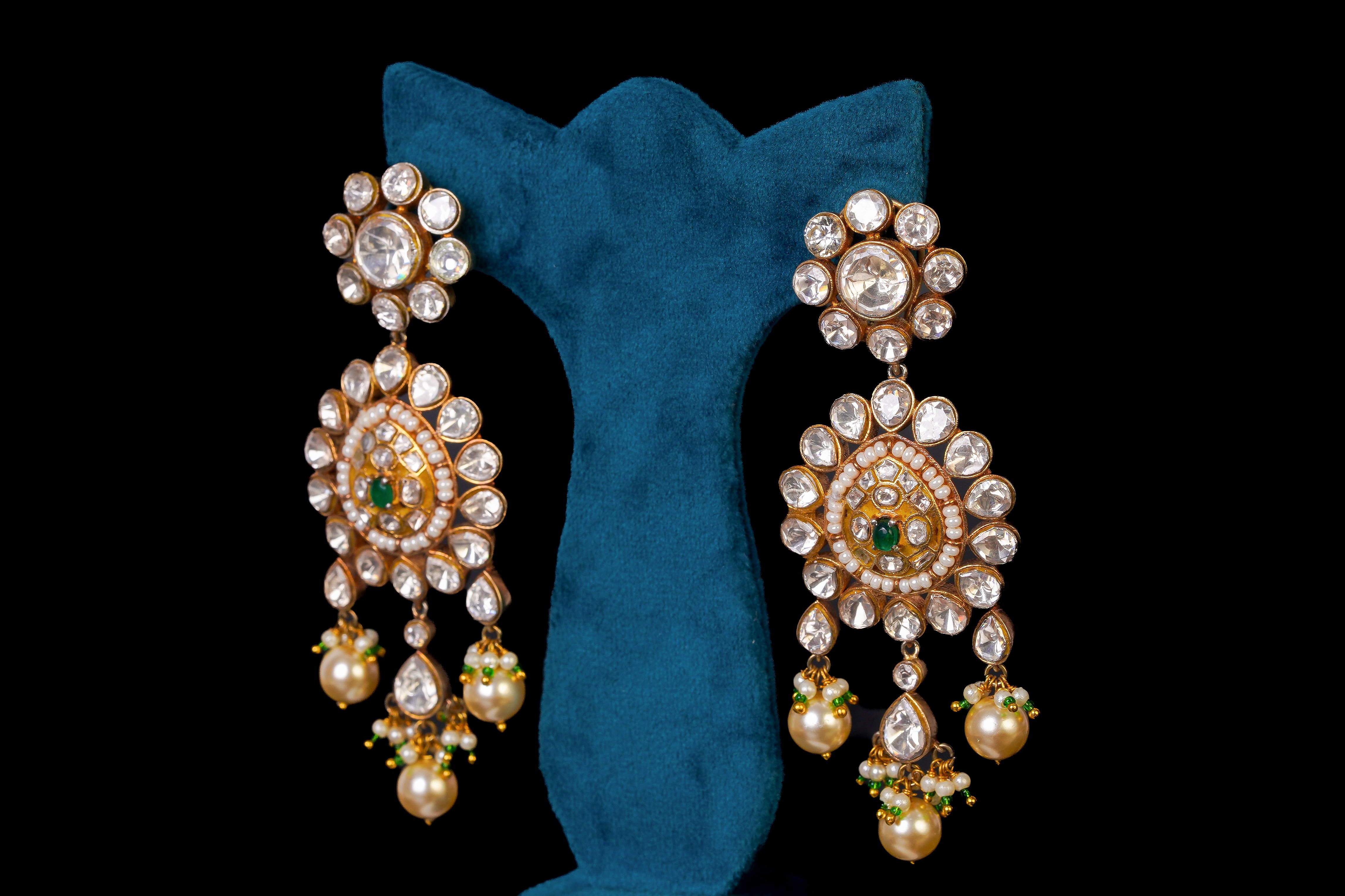 KUNDAN EARRING BASED ON SILVER BY KHAITAN JEWELS