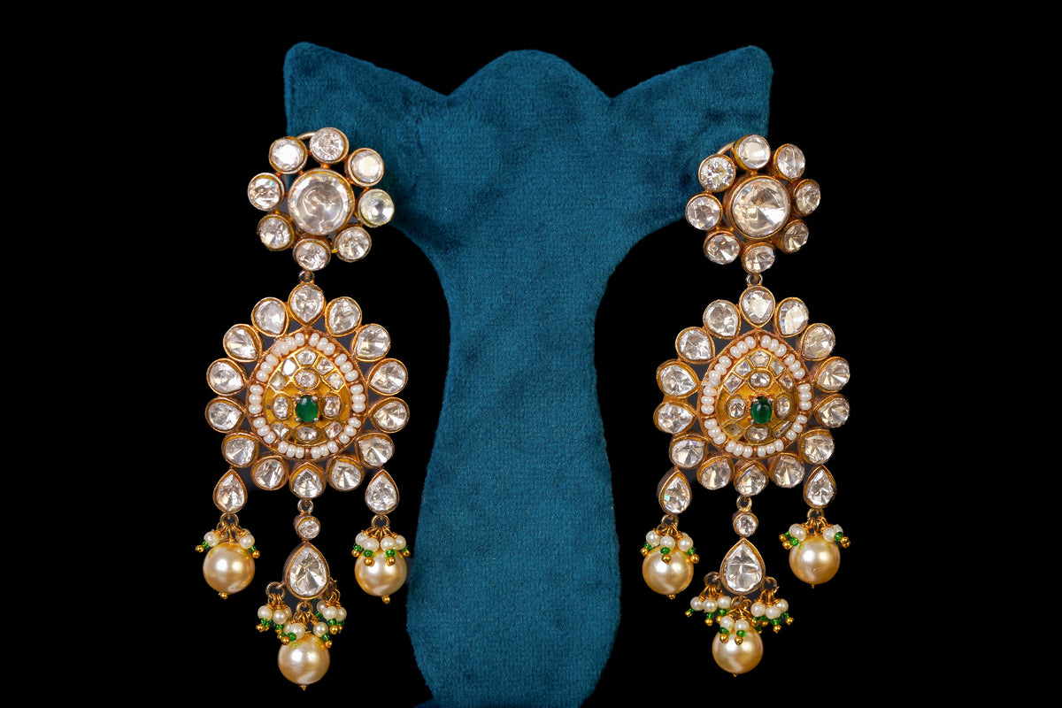 KUNDAN EARRING BASED ON SILVER BY KHAITAN JEWELS