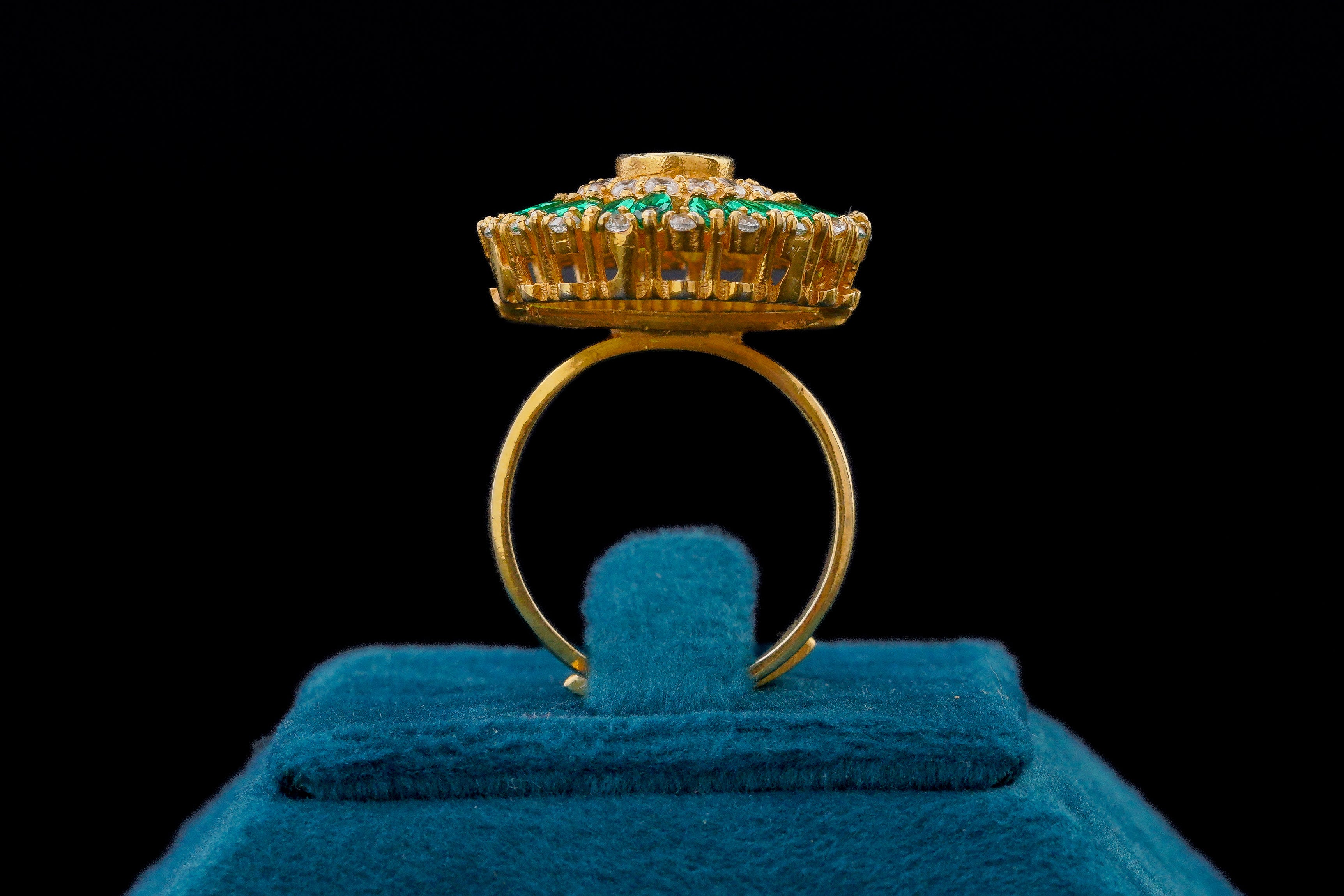 Greenstone Sterling Ring By Khaitan Jewels