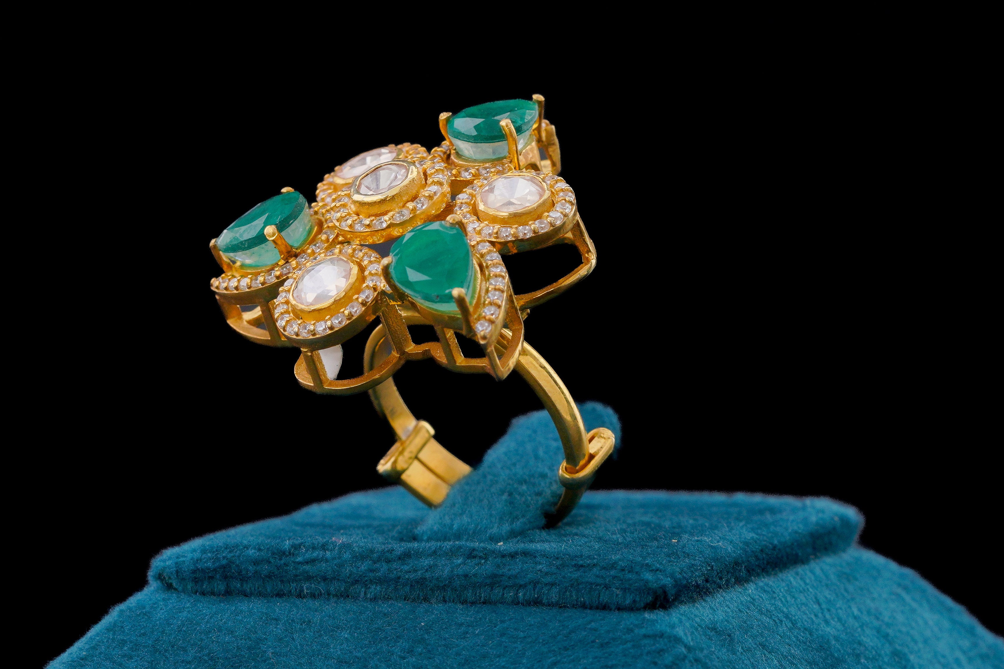 Colour Stone Kundan Ring By Khaitan Jewels