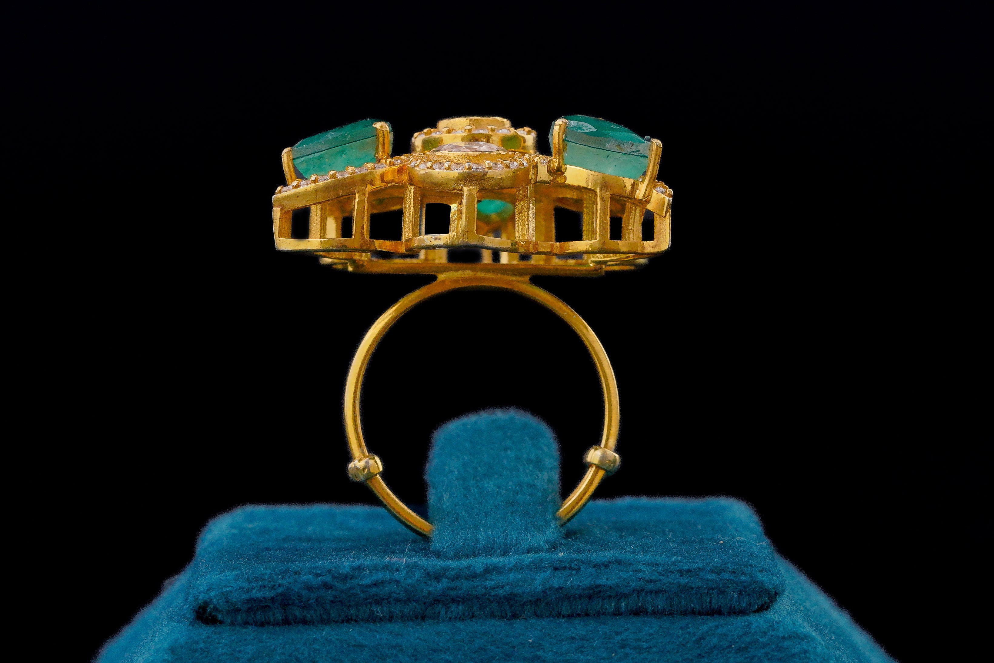 Colour Stone Kundan Ring By Khaitan Jewels