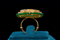 Emerald Elegance Kundan Ring By khaitan jewels