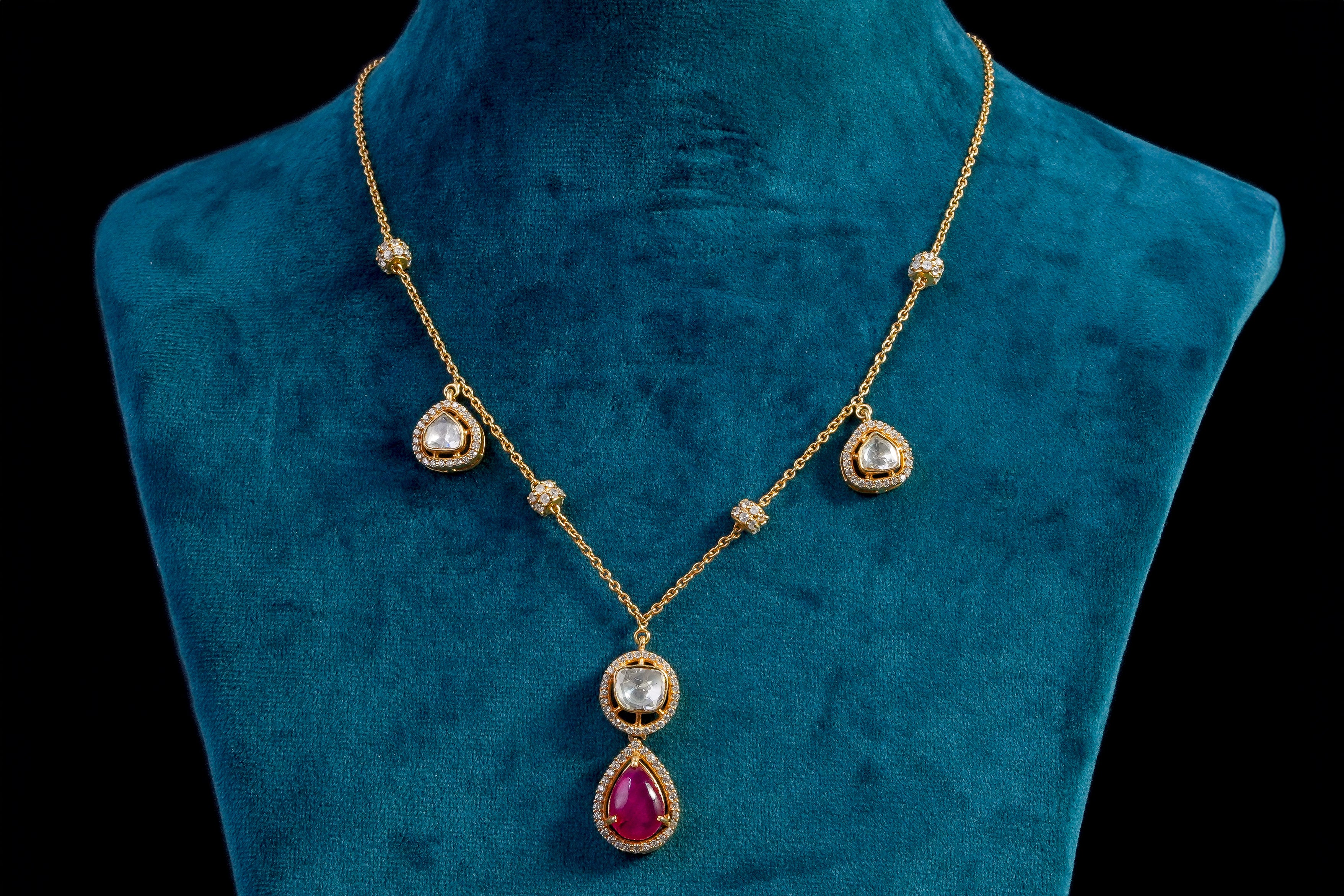Delicate Kundan Necklace By Khaitan Jewels