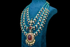 Royal Crimson Silver Necklace by Khaitan Jewels