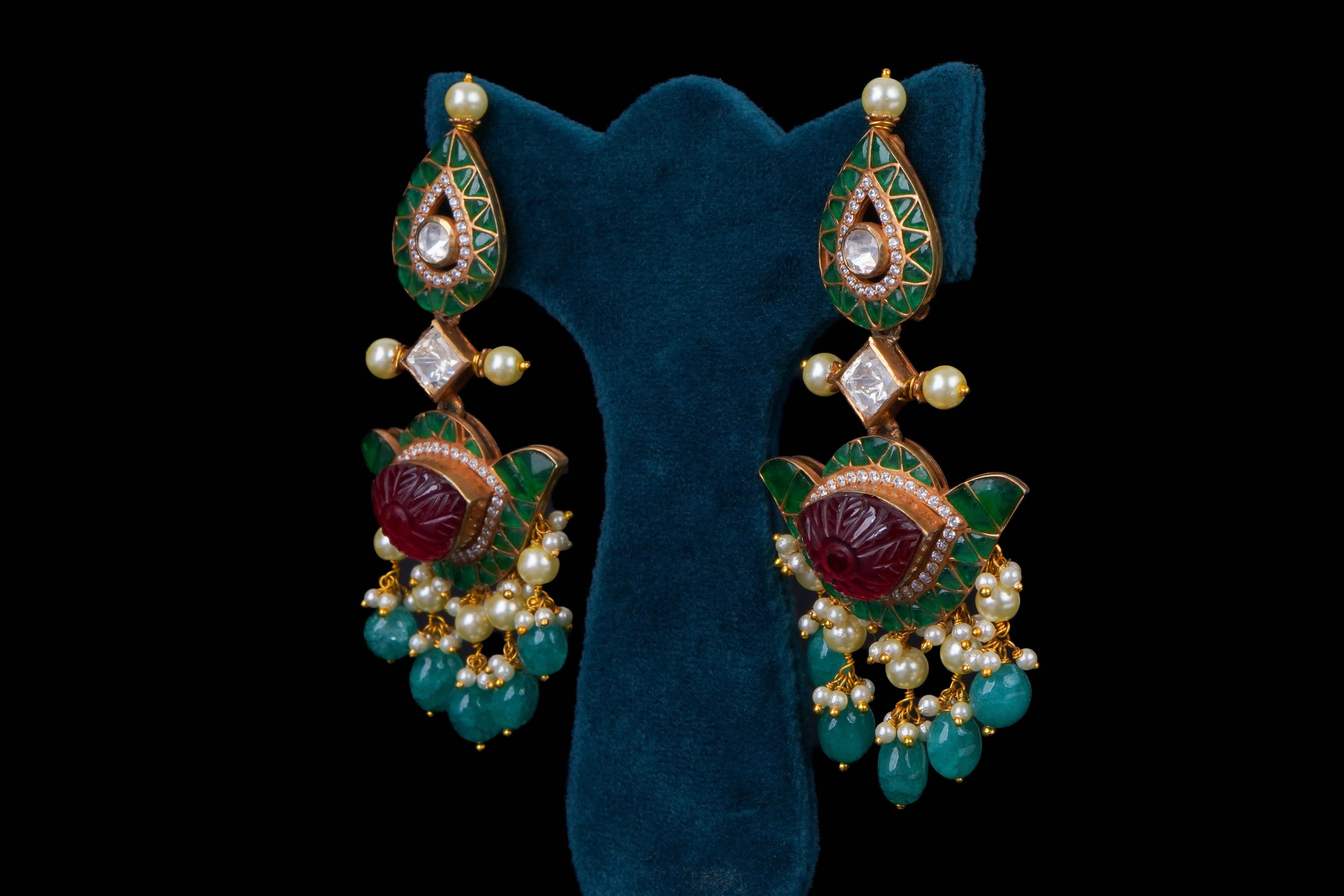 Royal Crimson Silver Necklace by Khaitan Jewels