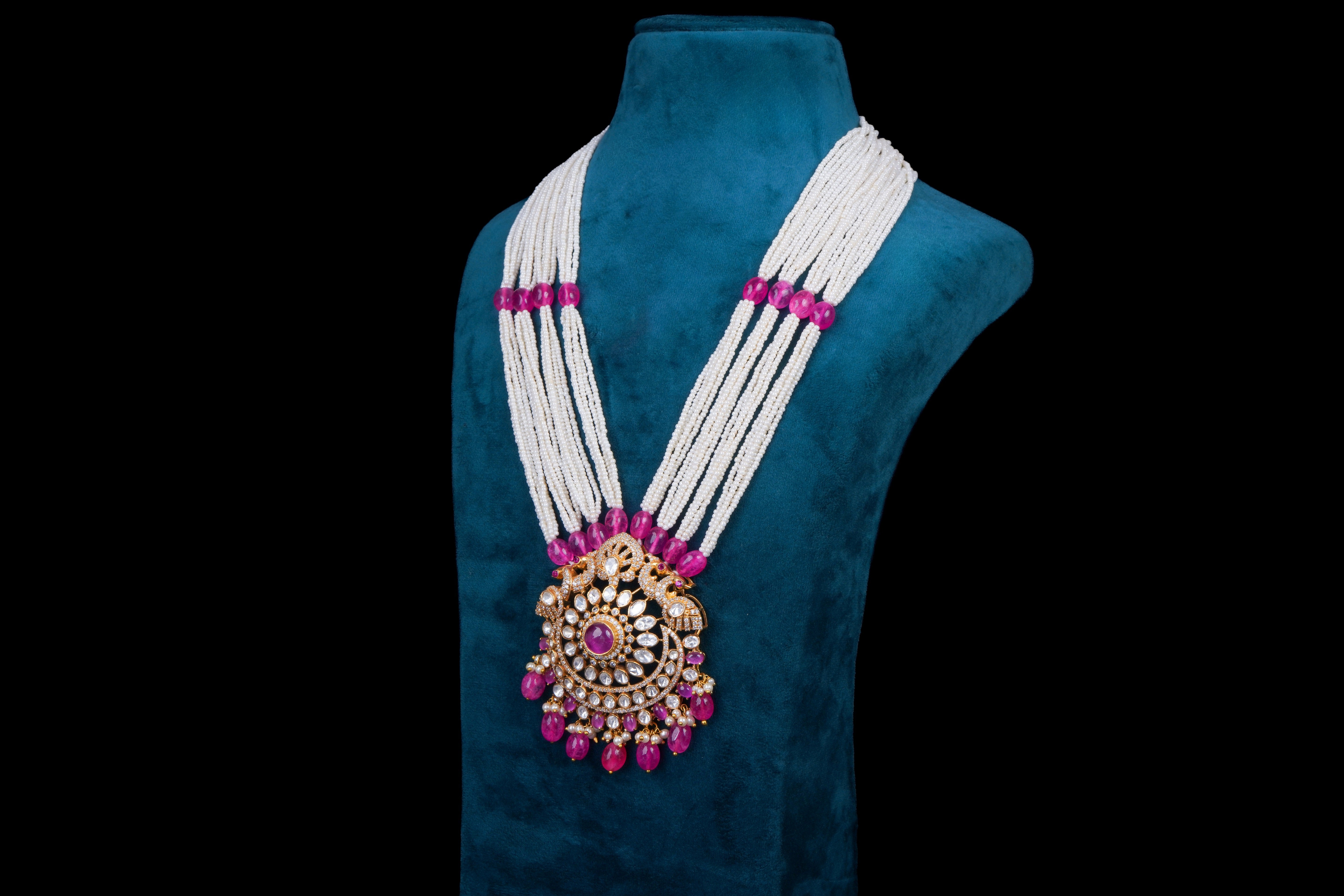 Royal silver kundan heritage necklace by Khaitan Jewels