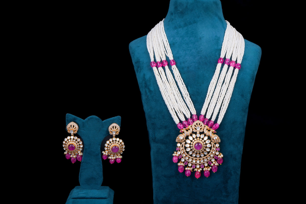 Royal silver kundan heritage necklace by Khaitan Jewels