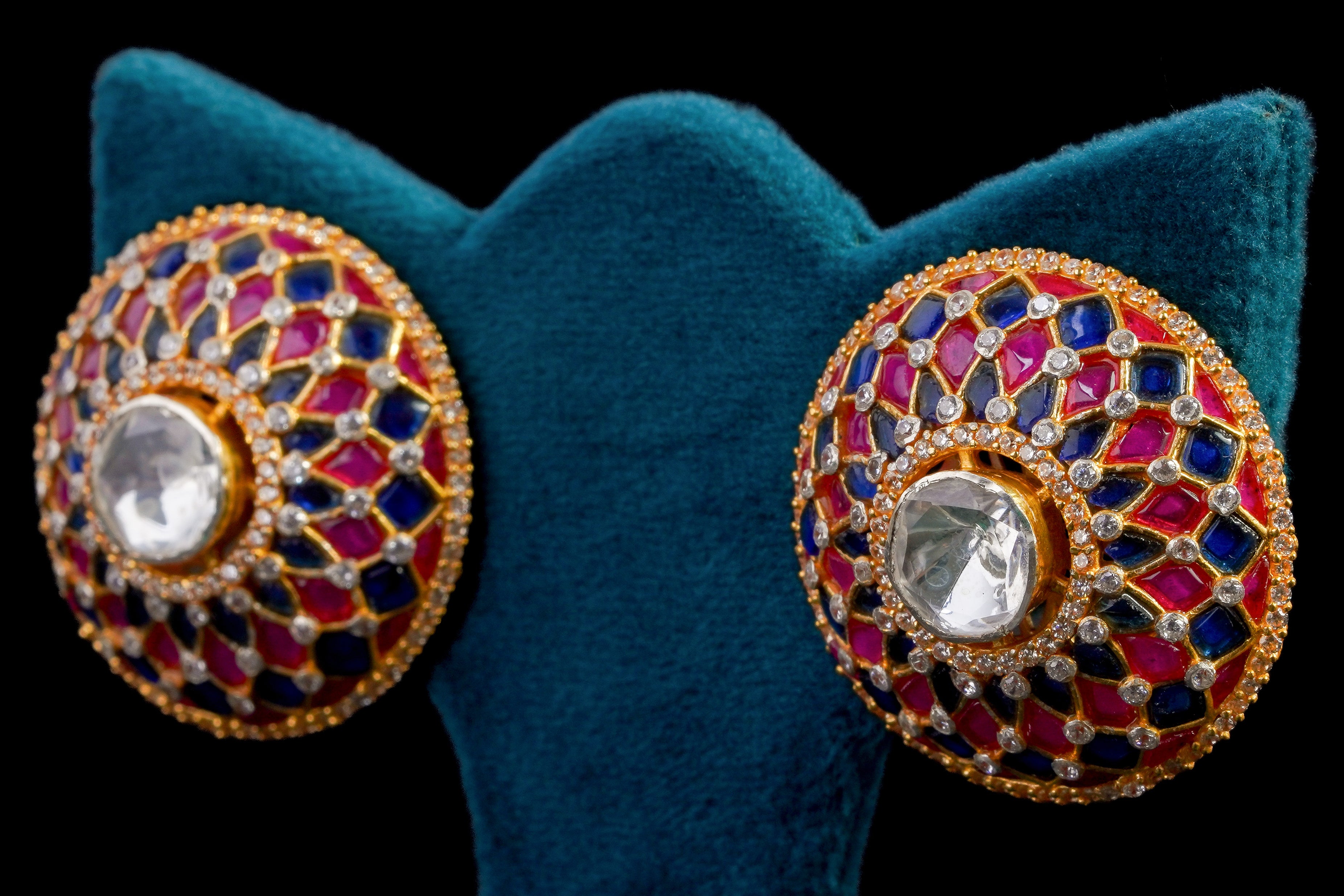Silver Rose Sky Earrings by Khaitan Jewels