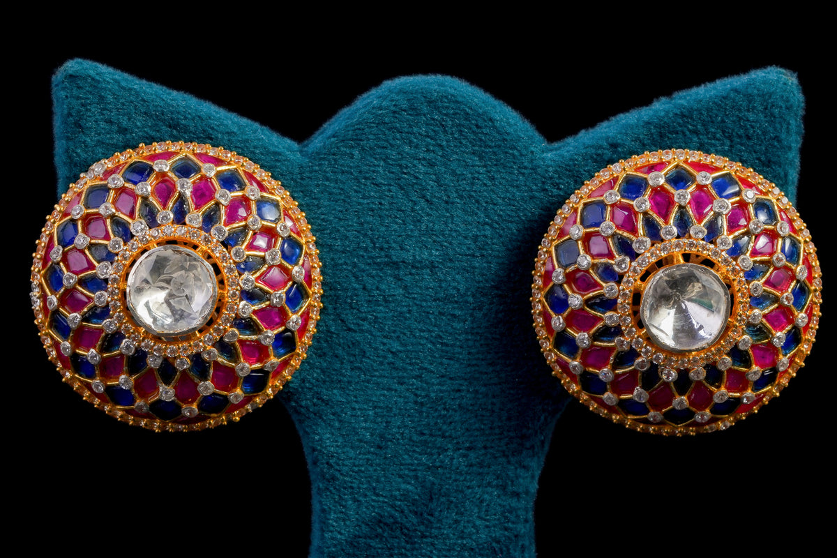 Silver Rose Sky Earrings by Khaitan Jewels