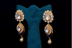 Golden Horizon Blue Earrings By Khaitan Jewels