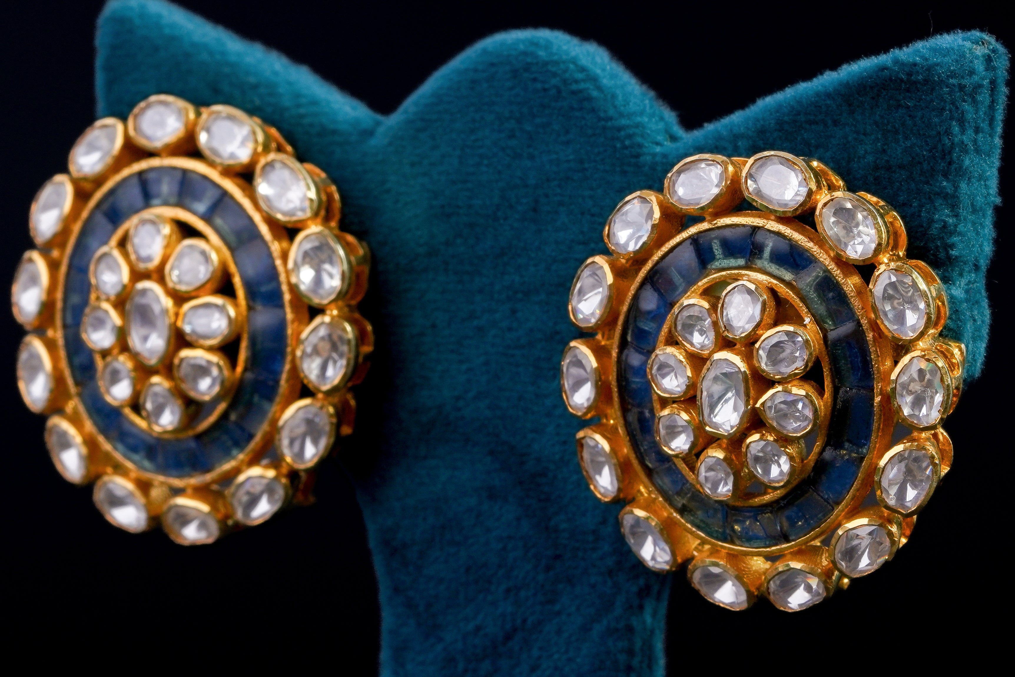 Silver Kundan Grace Earrings by Khaitan Jewels