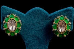 ShimmerKundan Silver Earrings by Khaitan Jewels