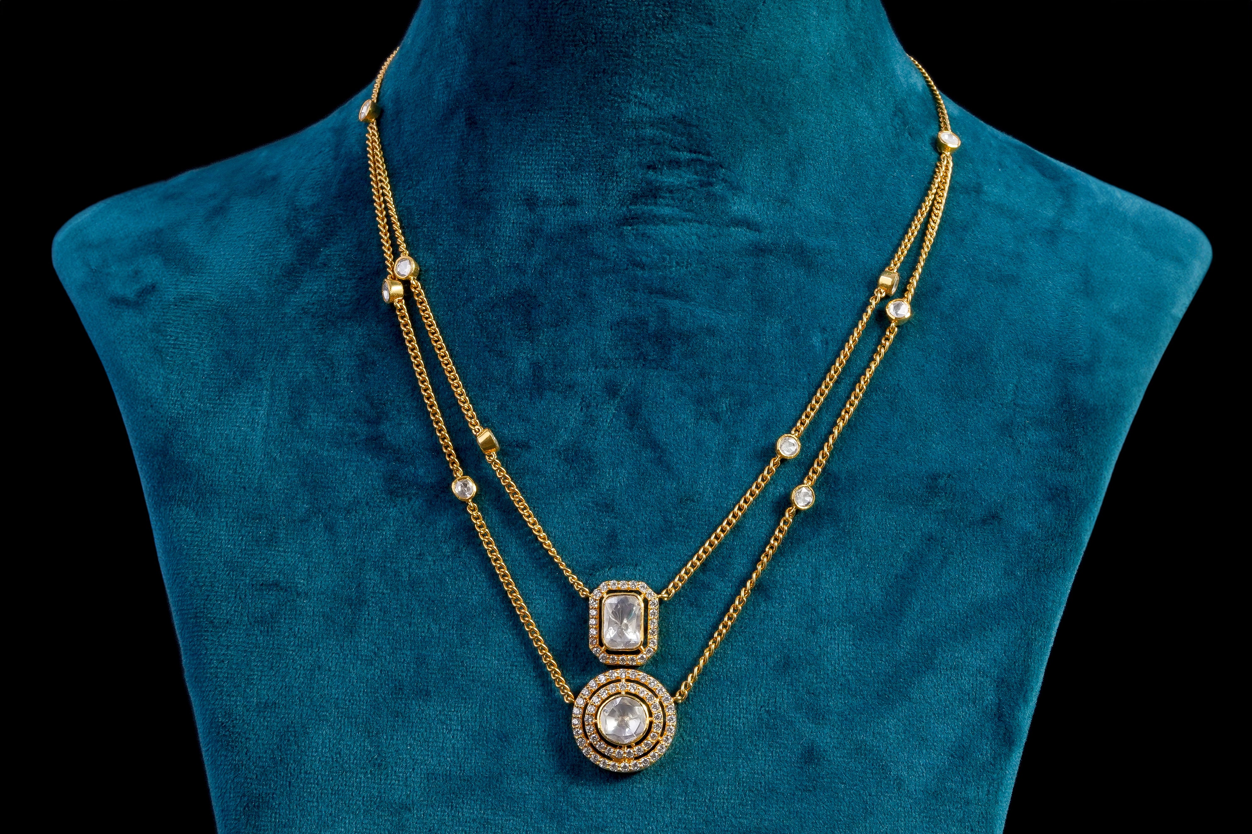 Double line Kundan Necklace By Khaitan Jewels