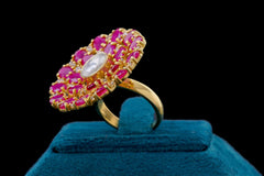 Blussing pink stone ring by Khaitan Jewels