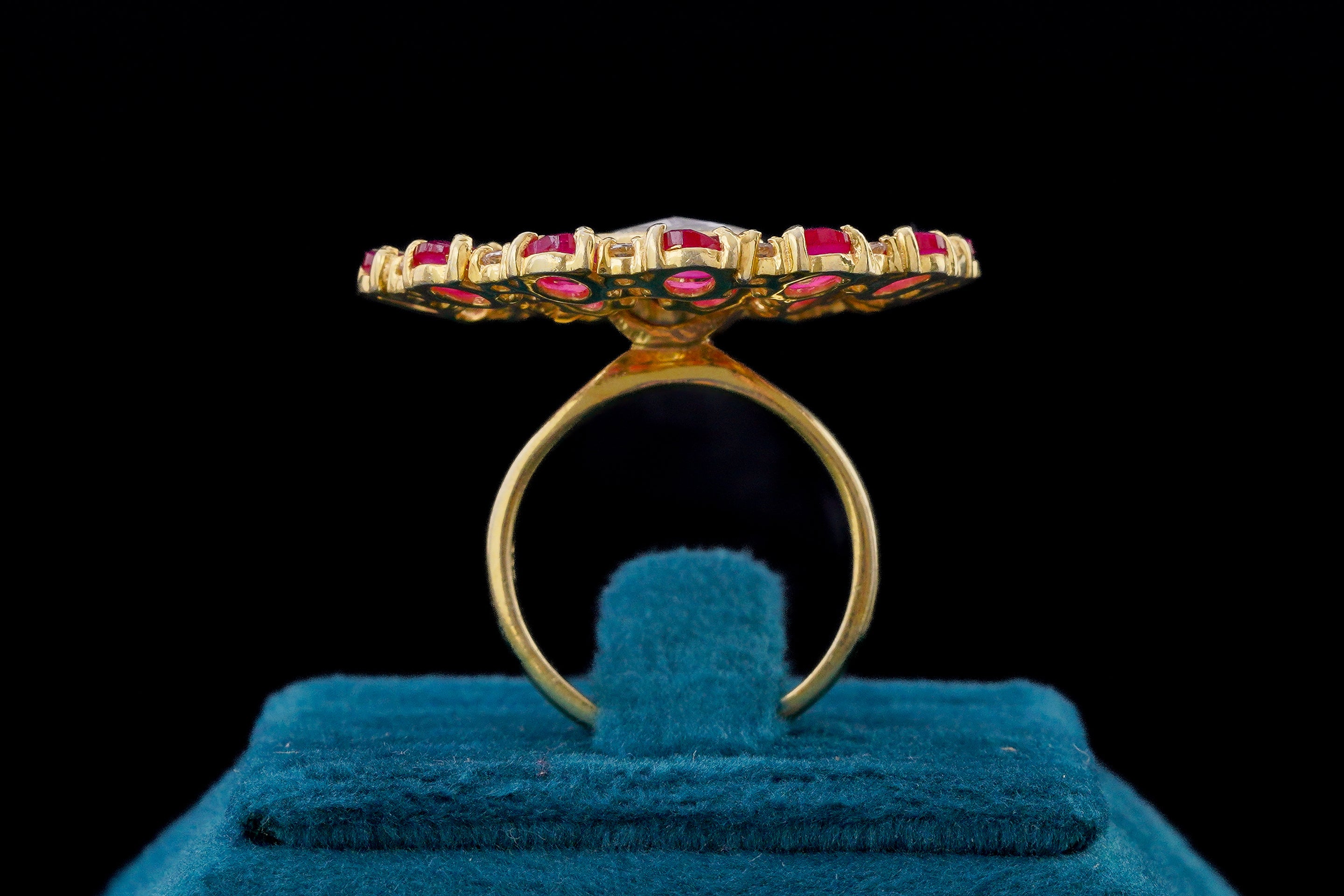 Blussing pink stone ring by Khaitan Jewels