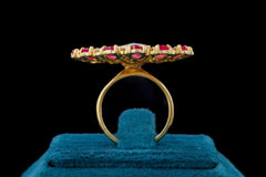 Blussing pink stone ring by Khaitan Jewels