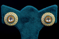 PastelGlow Silver Earrings by Khaitan Jewels