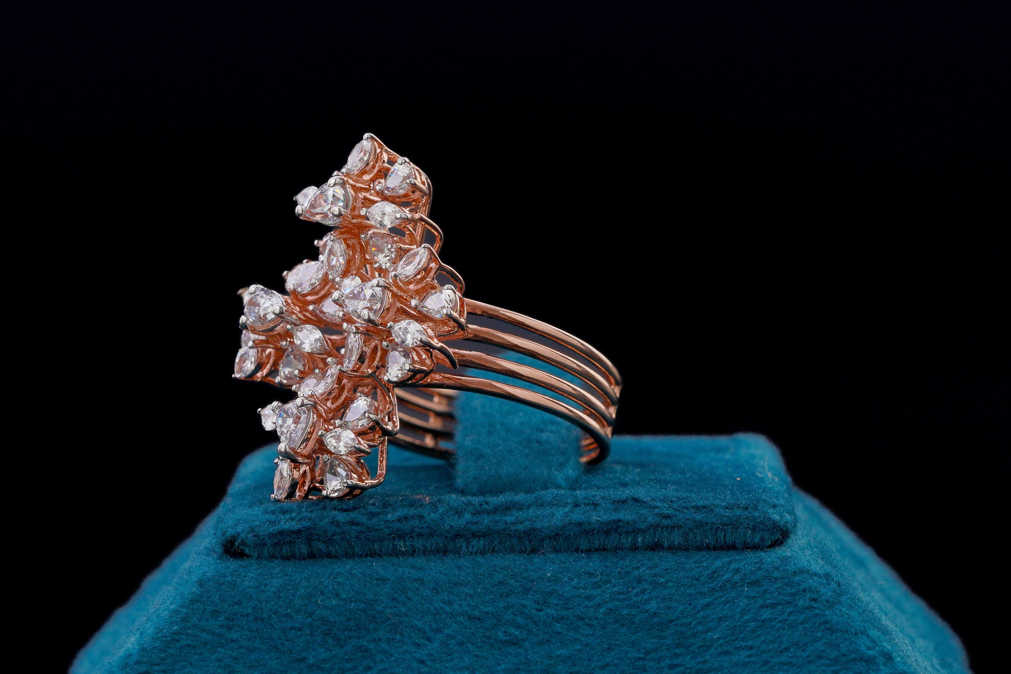 Sparkling Diamond Silver Ring By Khaitan Jewels