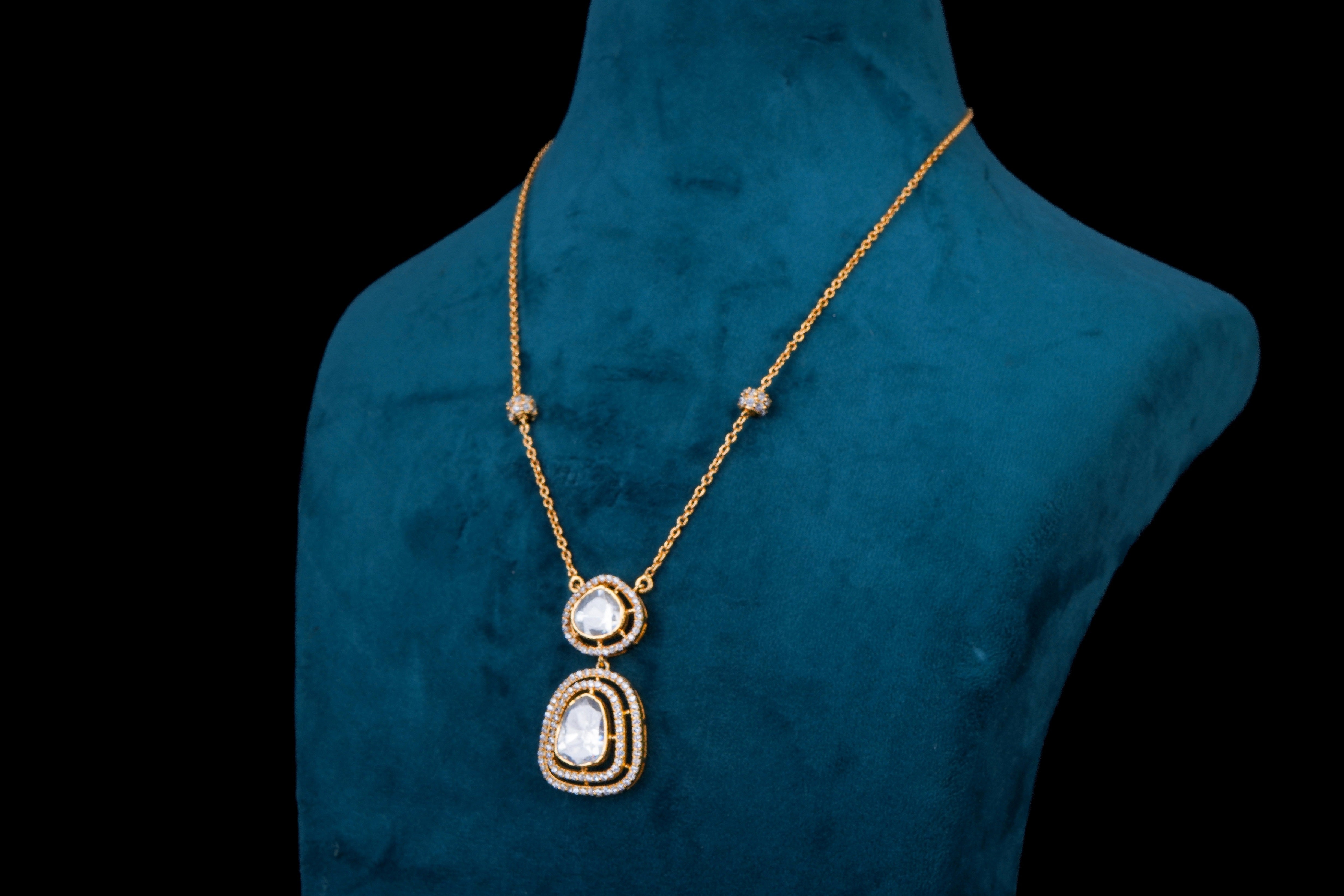 Diamond Dazzle Polki Necklace Set by Khaitan Jewels
