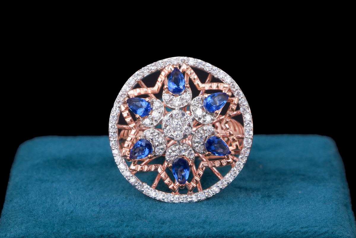 Celestial Blue Diamond Ring By Khaitan Jewels