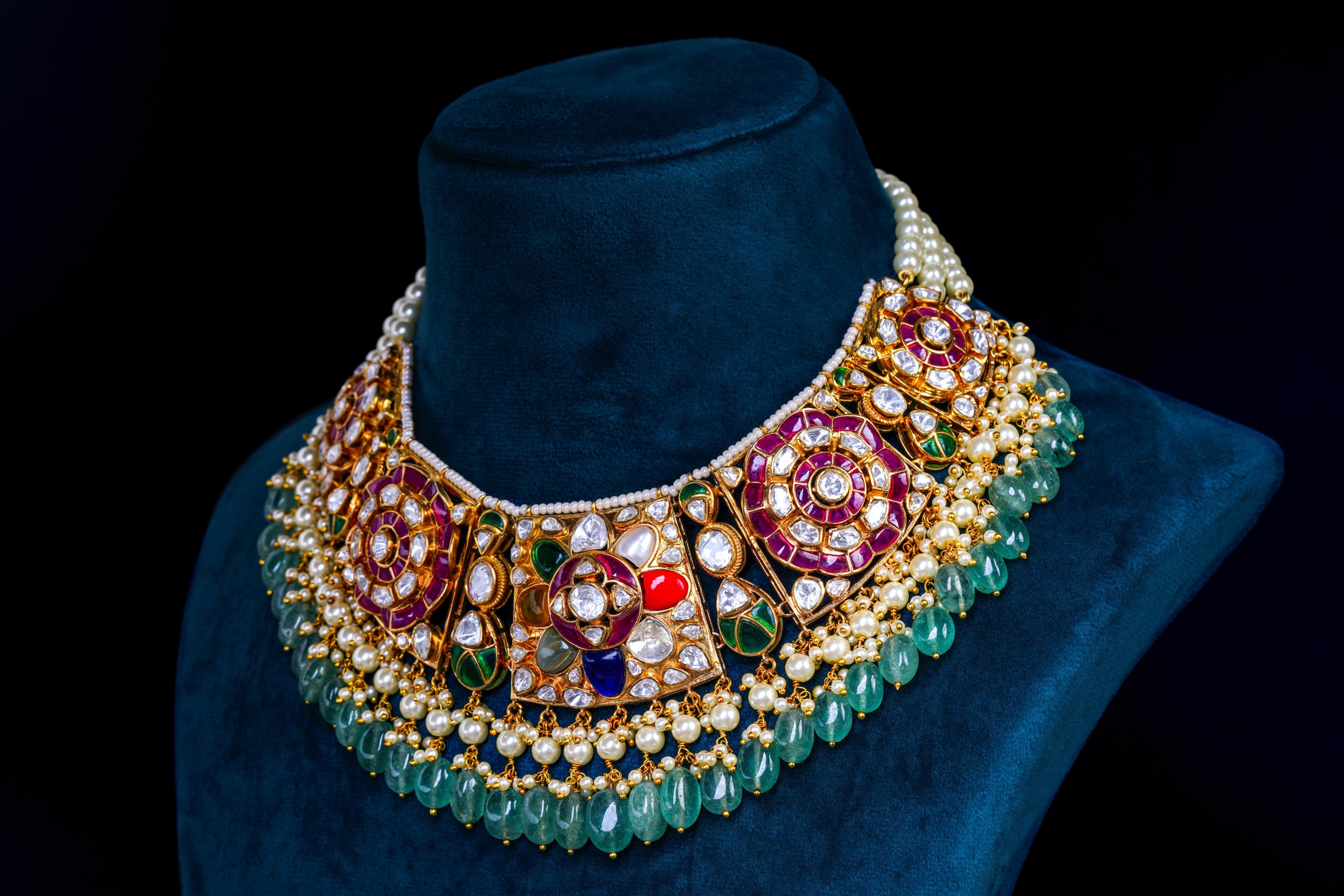 Celestial Navratna Polki Set By Khaitan Jewels
